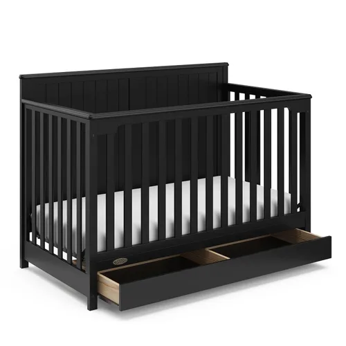 Miniatura 20 de Graco Hadley Cuna convertible 5 en 1 con cajón (Gris Guijarro) – Certificado GREENGUARD Gold, Combo de cuna con cajón, Cajón de almacenamiento