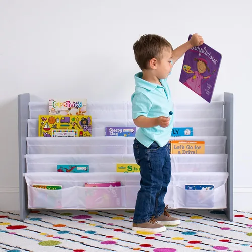 Miniatura 2 de Humble Crew Inspire - Estantería extragrande de 4 niveles para niños con 4 bolsillos frontales, organizador de estantería para niños pequeños