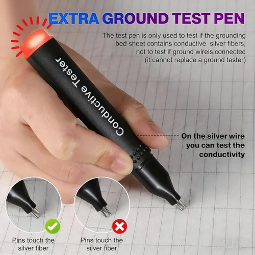 Miniatura 5 de Grounding Sheets - Juego de sábanas bajeras de cama tamaño individual XL, 10% fibra de plata pura + 90% algodón orgánico, kit de conexión a tierra