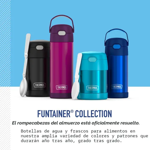 Miniatura 6 de THERMOS Funtainer - Tarro de alimentos aislado de 10 onzas, tarro de comida para niños con cuchara plegable, color negro