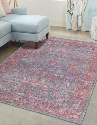 Unique Loom Mangata Collection - Alfombra de área - Morgan (rectangular 2' 0" x 3' 0", azul antiguo/gris)