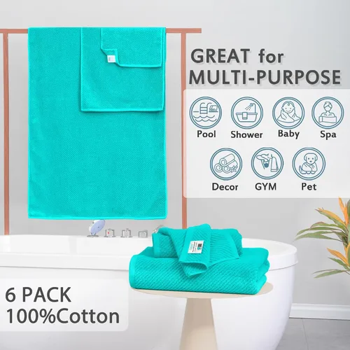 Miniatura 60 de VOOVA & MOVAS Toallas de mano blancas - 100% algodón Ligeras Gruesas Secado rápido Suaves Absorbentes, paquete de 4 piezas grandes de 18