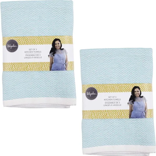 Miniatura 5 de KAF Home Ayesha Curry - Juego de toallas de cocina mixtas de rizo mixto, juego de 6, aguamarina Aqua