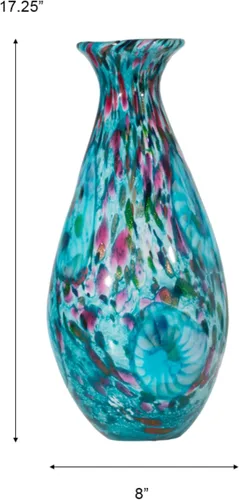 Miniatura 3 de Dale Tiffany Leona - Jarrón de vidrio soplado a mano, multicolor