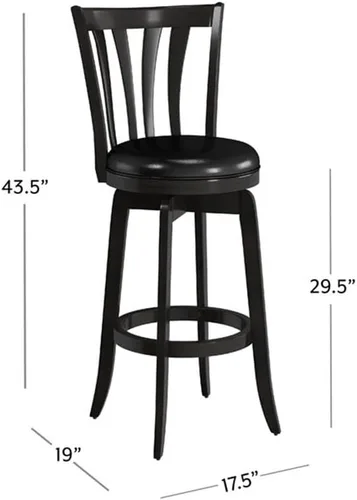 Miniatura 3 de Hillsdale Savana Taburete de cocina de madera, 29.5 pulgadas de alto, negro