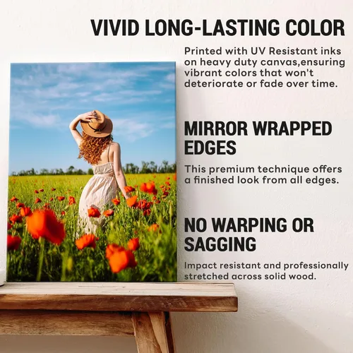 Miniatura 8 de Impresión de fotos personalizada sobre lienzo, arte de pared personalizado para decoración del hogar, ideal para familiares, amigos, bodas