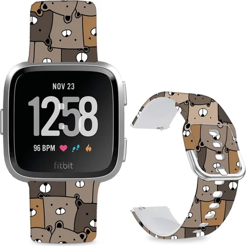 Miniatura 13 de Correas de reloj de silicona suave compatibles con Fitbit Versa 2/Versa/Fitbit Versa Lite/SE, correa de repuesto con bonito patrón floral de 0.98