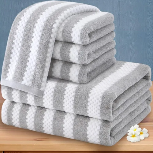 Miniatura 9 de Paños de lavado de algodón para ducha (6 piezas, 13 x 13 pulgadas), de secado rápido, gruesos, absorbentes, toallas faciales suaves para baño, juego