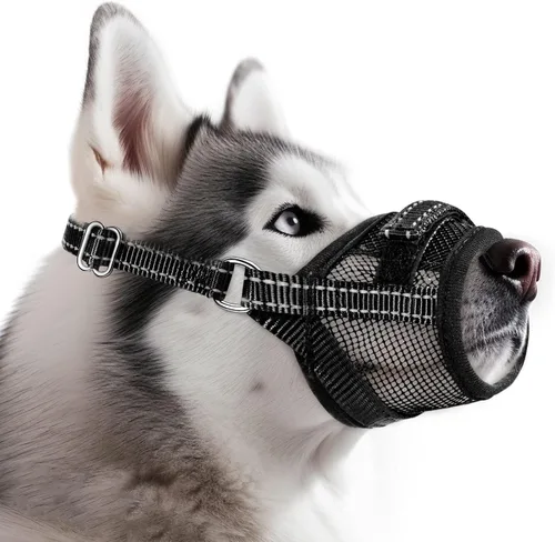 Miniatura 7 de SlowTon Bozal para perros – Protector bucal de malla suave para perros pequeños, medianos y grandes, Chihuahua, Husky Labrador Retriever, bucle