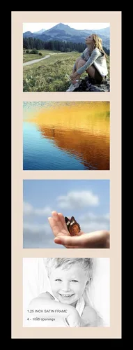 Miniatura 42 de Marco para fotos de ArtToFrames, 4 aberturas de 5′ x 7′ y marco negro satinado, de ArtToFrames, Madera, negro 4 - 8x10 - (2131)