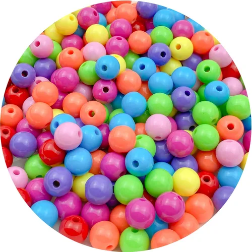 Miniatura 31 de 400 cuentas redondas de acrílico pastel de 0.315 pulgadas (0.315 in), cuentas espaciadoras de color caramelo, cuentas de resina de plástico para 306