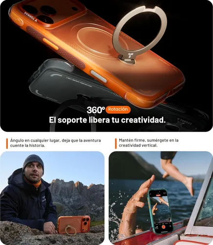 Miniatura 4 de TORRAS Ostand Q3 Air - Funda para iPhone 17 Pro Max con soporte magnético de 360°, compatible con MagSafe, probado contra caídas de grado militar