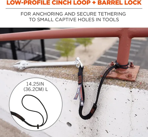 Miniatura 6 de Ergodyne Squids 3105 - Cordón para herramientas con mosquetón de bloqueo de tornillo de aluminio, capacidad de peso de la herramienta de 15 libras