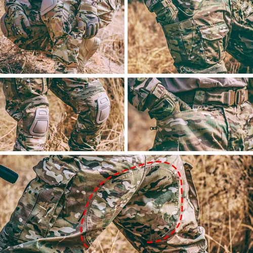 Miniatura 3 de YEVHEV Conjunto de ropa militar de combate G3, ropa táctica de camuflaje, uniforme de caza, equipo de paintball con rodilleras para hombres