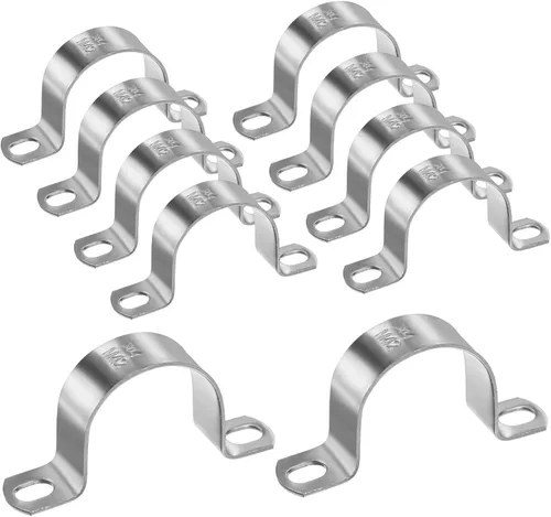 Miniatura 13 de M METERXITY Paquete de 3 abrazaderas de conducto, correa rígida de acero inoxidable 304 de 3-1/2 pulgadas M89 U con 2 agujeros