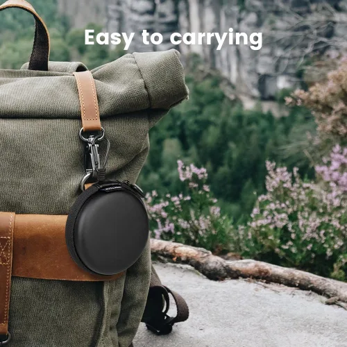 Miniatura 6 de Estuche circular para auriculares con cable, funda rígida de EVA con cremallera, compatible con monitor de oído, KZ ZS10 PRO IEM, Shure SE215-CL