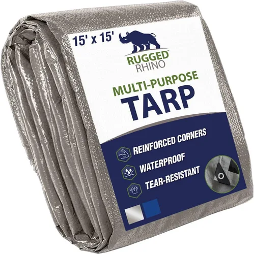 Miniatura 31 de RUGGED RHINO Lona resistente 100% impermeable para todo tipo de clima, lonas resistentes a la temperatura UV de 5 mil, cubierta multiusos de alta