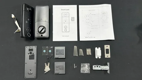Miniatura 7 de Cerradura electrónica de puerta con leva y timbre, cerrojo de entrada sin llave con video portero, desbloqueo