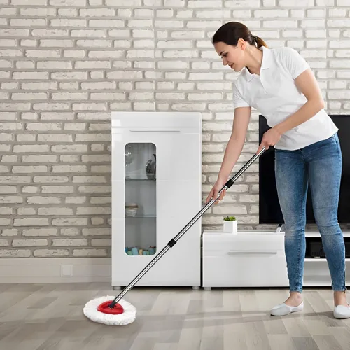 Miniatura 7 de Mango de repuesto para trapeador giratorio, mango de repuesto de 4 secciones de 30 a 58 pulgadas, compatible con trapeador giratorio O-Ceda, mango