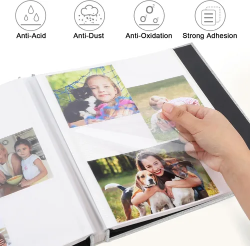 Miniatura 3 de Zesthouse Álbum de fotos grande de 18 pulgadas, autoadhesivo, 60 páginas, álbumes de recortes con página adhesiva con capacidad para fotos de 10 x