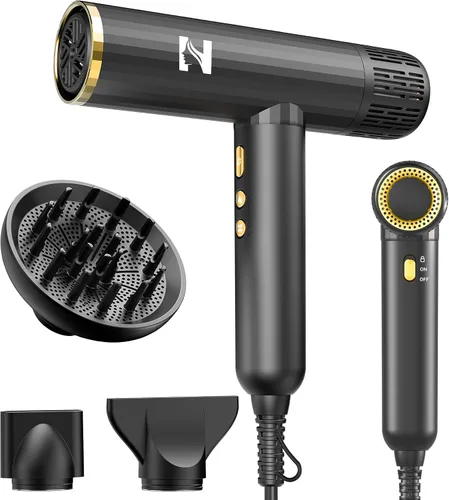 Miniatura 10 de Nicebay Secador de Pelo Iónico con Difusor para Cabello Rizado, Motor Sin Escobillas de Alta Velocidad de 1600W y 110000RPM para Secado Rápido