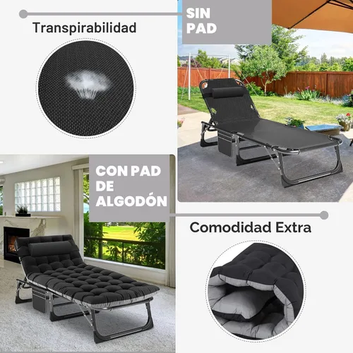 Miniatura 4 de ABORON Catre de Camping para Adultos de 28" Extra Ancho, Resistente 1200D Oxford Catre para Dormir, Cama de Campamento Plegable Portátil con Z Ébano