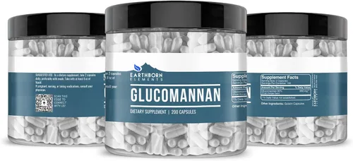 Miniatura 4 de Earthborn Elements Glucomanano, 200 cápsulas, puro y sin diluir, sin aditivos