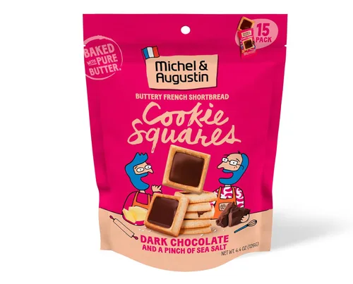 Miniatura 13 de Michel et Augustin Paquete variado de bolsas para galletas, 2 sabores: chocolate con leche y caramelo + chocolate con leche y avellana, 15 galletas