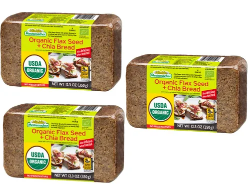 Miniatura 24 de Mestemacher Pan de centeno entero orgánico, 17.6 onzas, auténtico pan de centeno alemán de grano entero Pan europeo denso de alta fibra, orgánico