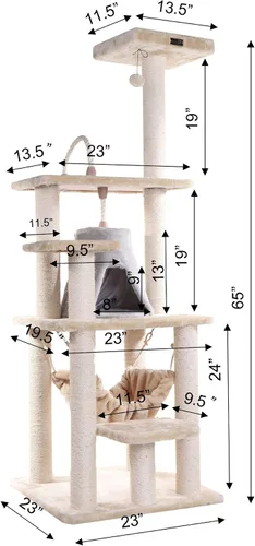 Miniatura 7 de Rascador Armarkat para gatos, estilo árbol, mueble Condo, con una altura de 60 pulgadas a 70 pulgadas