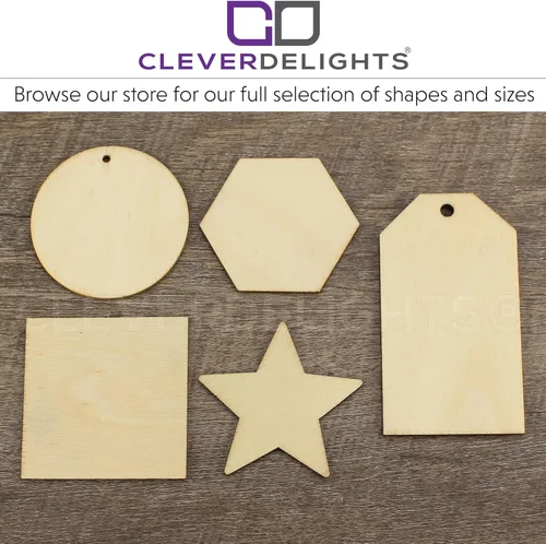 Miniatura 4 de CleverDelights Cuadrados de madera de 4 pulgadas, paquete de 25, 3/32 pulgadas de grosor, piezas de manualidades sin terminar de 4 pulgadas