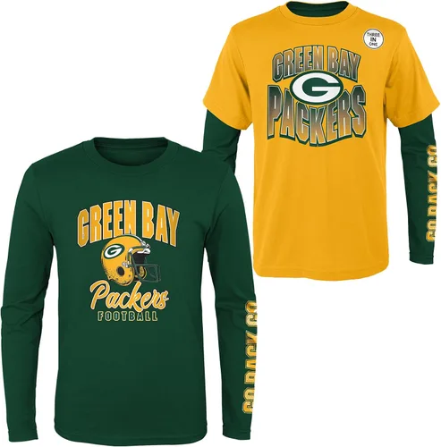 Miniatura 20 de NFL Conjunto de 3 Camisetas y Camisas de Manga Larga para Niños y Jóvenes 8-20, Colores del Equipo del Día del Juego