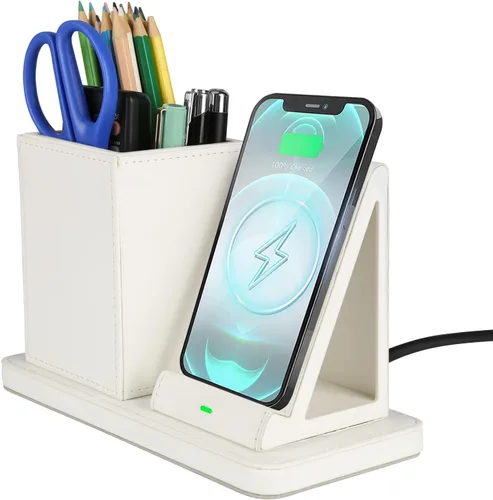 Miniatura 12 de Cargador inalámbrico con organizador de escritorio, estación de carga inalámbrica para iPhone 13/13 Pro Max/13 Pro/12 Series/11/XS Max/XR/X/8Plus/SE