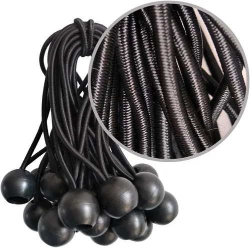 Miniatura 3 de Cuerdas elásticas de bola, 50 paquetes, cordones de amarre negros de 4 pulgadas para lona, refugio de toldo, tubo de pared, resistente a los rayos UV