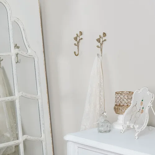 Miniatura 3 de SOFFEE DESIGN 2 piezas de ganchos para abrigos de metal dorado oscuro con forma de abeja y flores en 3D, para entrada, baño, dormitorio, decoración