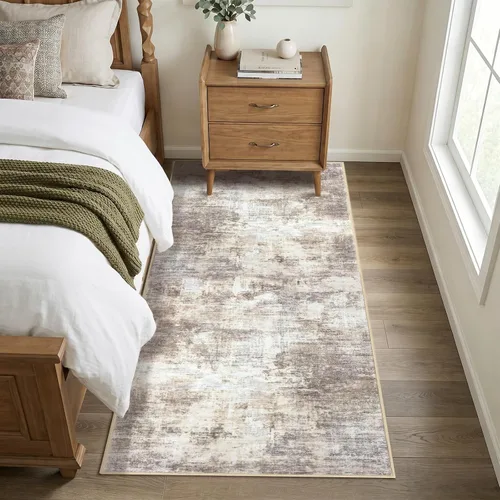 Miniatura 908 de IOHOUZE Alfombra abstracta lavable de 3 x 12 pies para pasillos, antideslizante para cocina, camino de entrada de lana sintética para interiores