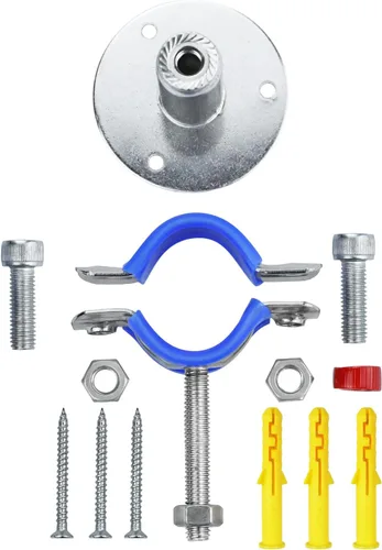 Miniatura 5 de 2 soportes de tubo de montaje en pared de acero inoxidable 304, abrazadera de correa de tubo ajustable con tornillos para tubo OD de 0.591-0.748 in