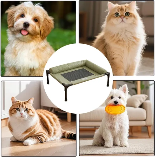 Miniatura 4 de Elevated Cat Bed Washable Breathable Hammock,Lifted Dog Bed Pet Cot - for Puppy Small Medium Breed Home Apartment Living Room Balcony Outdoor