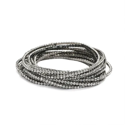 Long tiantian 9 Pcs Tennis Bracelets for Women 9K Gold Plated Cubic Zirconia Classic Gold Bracelets for Women Dainty Tennis Bracelet Pack Fashion