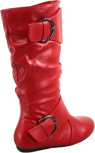 Miniatura 3 de FZ-Fits Bota de media pantorrilla con hebilla lateral y cierre de cremallera lateral para mujer