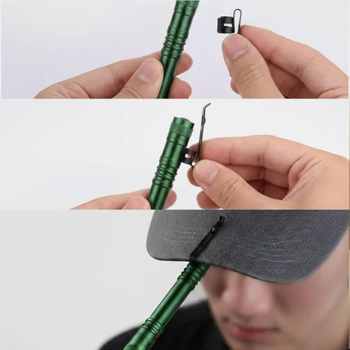 Miniatura 4 de Paquete de 2 linternas para bolígrafo, interruptor trasero de un solo modo, mini linterna LED alimentada por 2 baterías AAA, luz de bolsillo