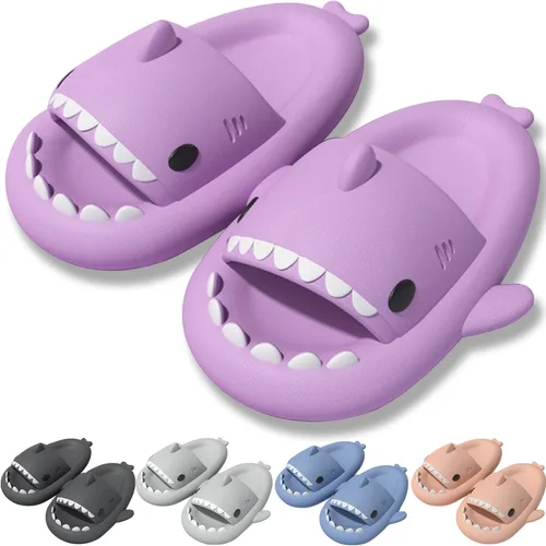 Sandalias de tiburón para niños, bonitas pantuflas mejoradas, sandalias de tiburón en la nube, antideslizantes, suela gruesa, cómodas, bonitas, de