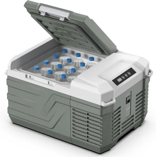 Alpicool Refrigerador de 12 Voltios Refrigerador de Coche 12V Refrigerador de Coche Pequeño de 10 Cuartos Refrigerador Portátil 12/24V DC 110~240