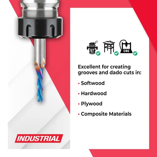 Miniatura 3 de Amana Tool 46051-K SC Spektra Extreme Tool Life Coated Spiral Plunge 1/8 de diámetro x 1/2 CH x 1/4 SHK 2 pulgadas de largo