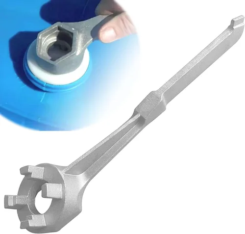 Miniatura 8 de Llave de tambor de aluminio, llave Bung, herramienta de abridor de barril para abrir tambor de 10, 15, 20, 30, 55 galones, se adapta a 2" y 3/4