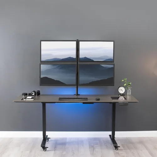 Miniatura 3 de VIVO Soporte de escritorio para monitor LCD cuádruple de 13 a 30 pulgadas, soporte totalmente ajustable con inclinación y giro, capacidad para 4