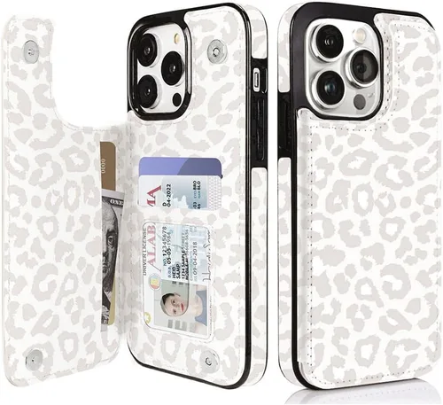 Miniatura 19 de uCOLOR Funda compatible con iPhone 13 Pro Max de 6.7 pulgadas con ranura para tarjetero, función atril, doble cierre magnético y diseño de bloqueo