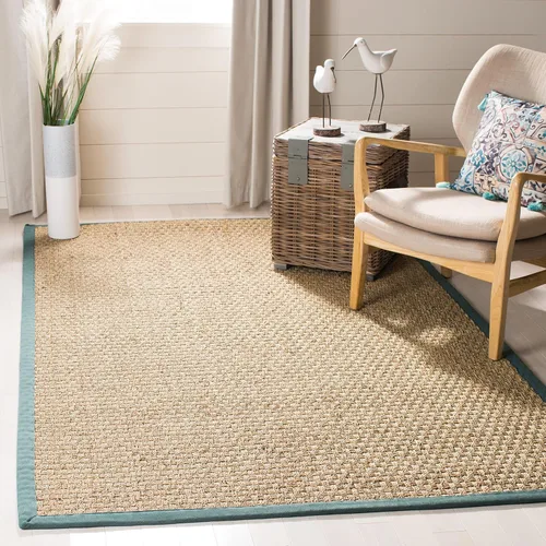 Miniatura 26 de Safavieh Natural Fiber NF114P - Alfombra redonda de hierba marina, tejido de canasta, con borde, de 244 cm, color gris Natural/ gris