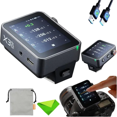 Miniatura 13 de Godox X3 Pro C X3PRO C TTL Disparador de flash inalámbrico para Canon (actualización X3-C), transmisor de pantalla táctil inalámbrico de 2.4G
