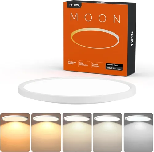Miniatura 27 de TALOYA Lámpara de techo regulable de montaje empotrado, 10 pulgadas, 20 W, 5 CCT, lámpara de techo LED para dormitorio, cocina, sala de estar